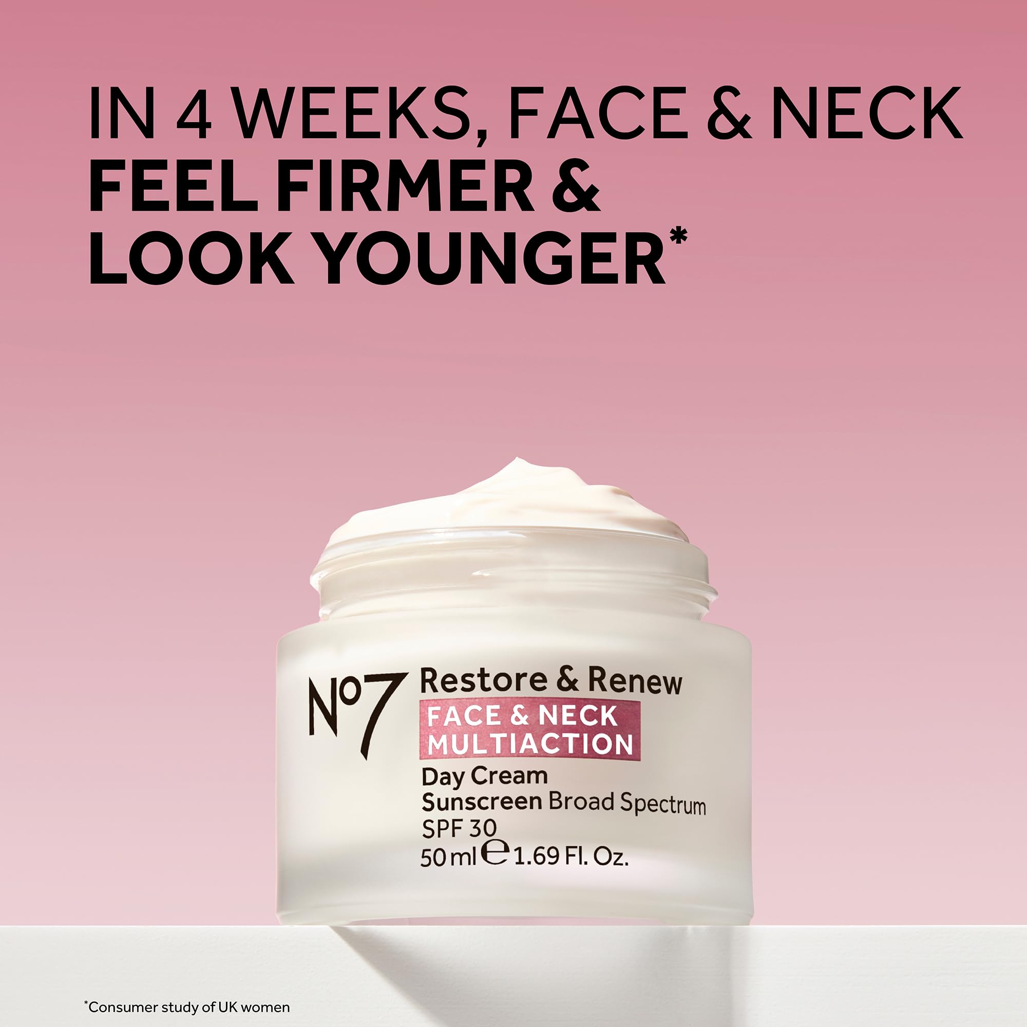Texture closeup of No7 Restore and Renew cream for smooth skin feel