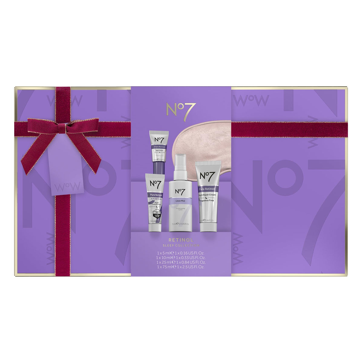 No7 kit flatlay showing all items and encouraging consistent nighttime routine