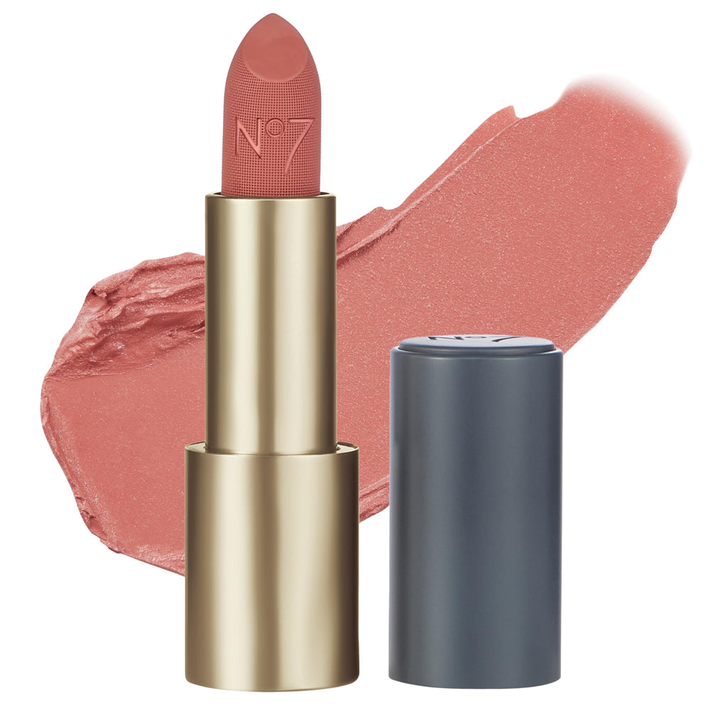 No7 Rose Couture front view showing lipstick color and packaging benefit rich color