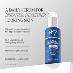 No7 serum texture closeup demonstrating lightweight absorption and glow