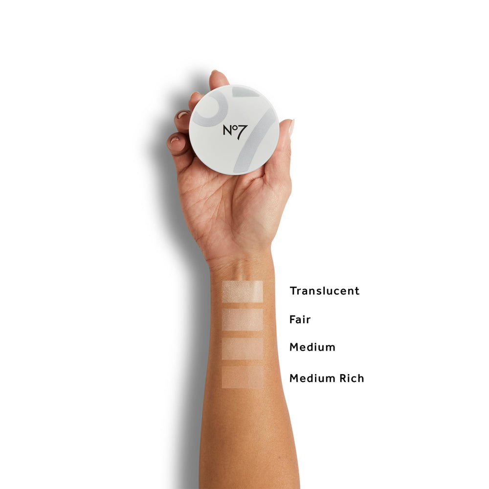 No7 swatches of Medium shade comparing coverage and blendability benefit