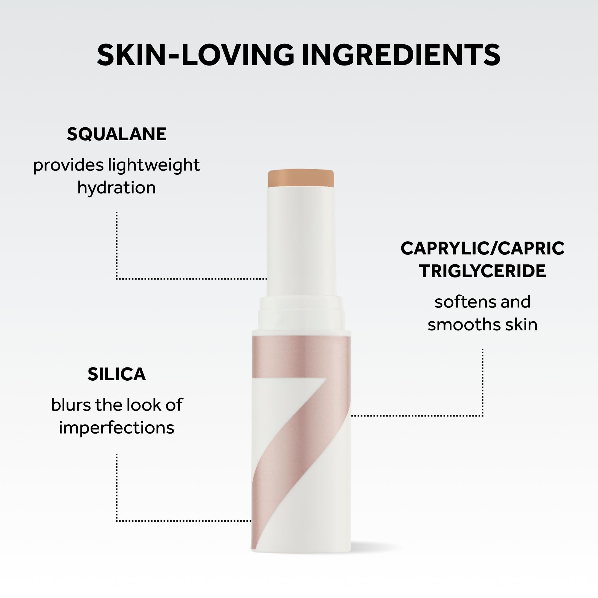 No7 stick next to fingers showing size and travel-friendly benefit
