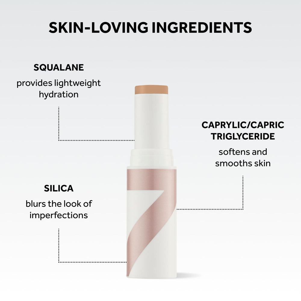 No7 stick next to fingers showing size and travel-friendly benefit