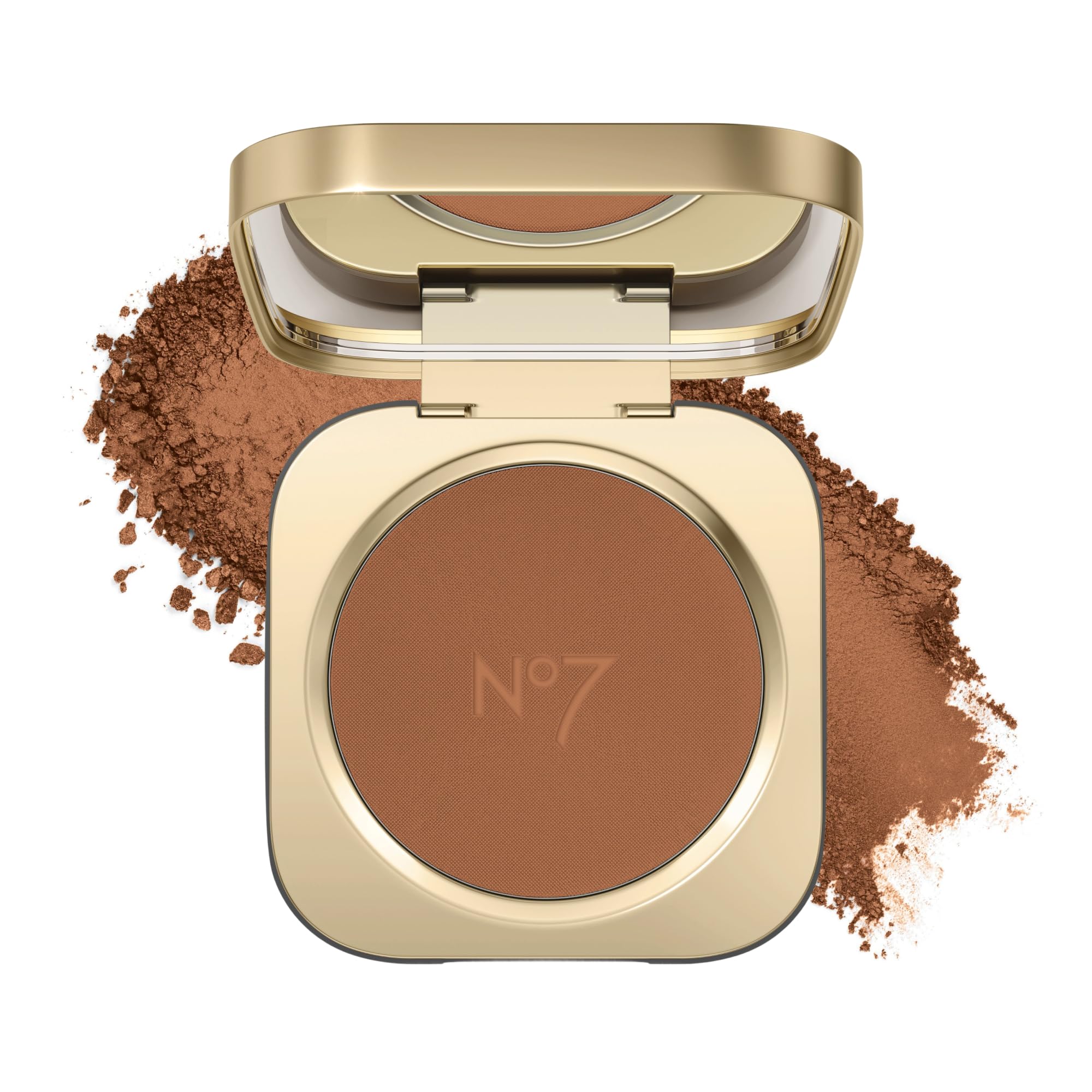 No7 compact front view showing sleek packaging and portable design benefit
