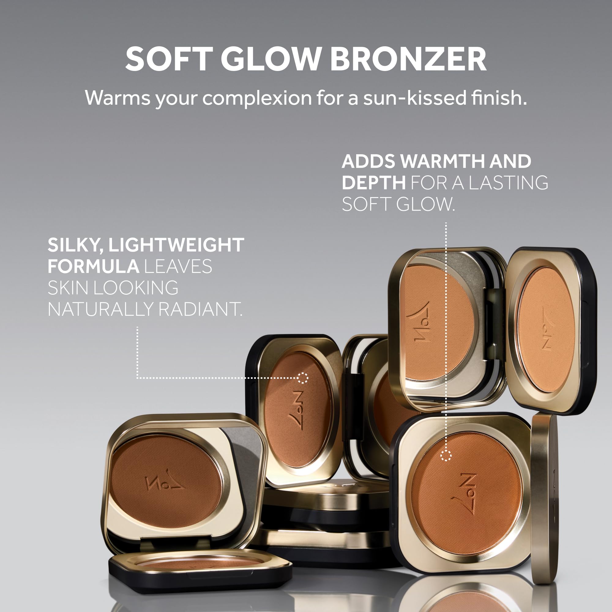 No7 bronzer swatched on skin demonstrating buildable medium glow warmth
