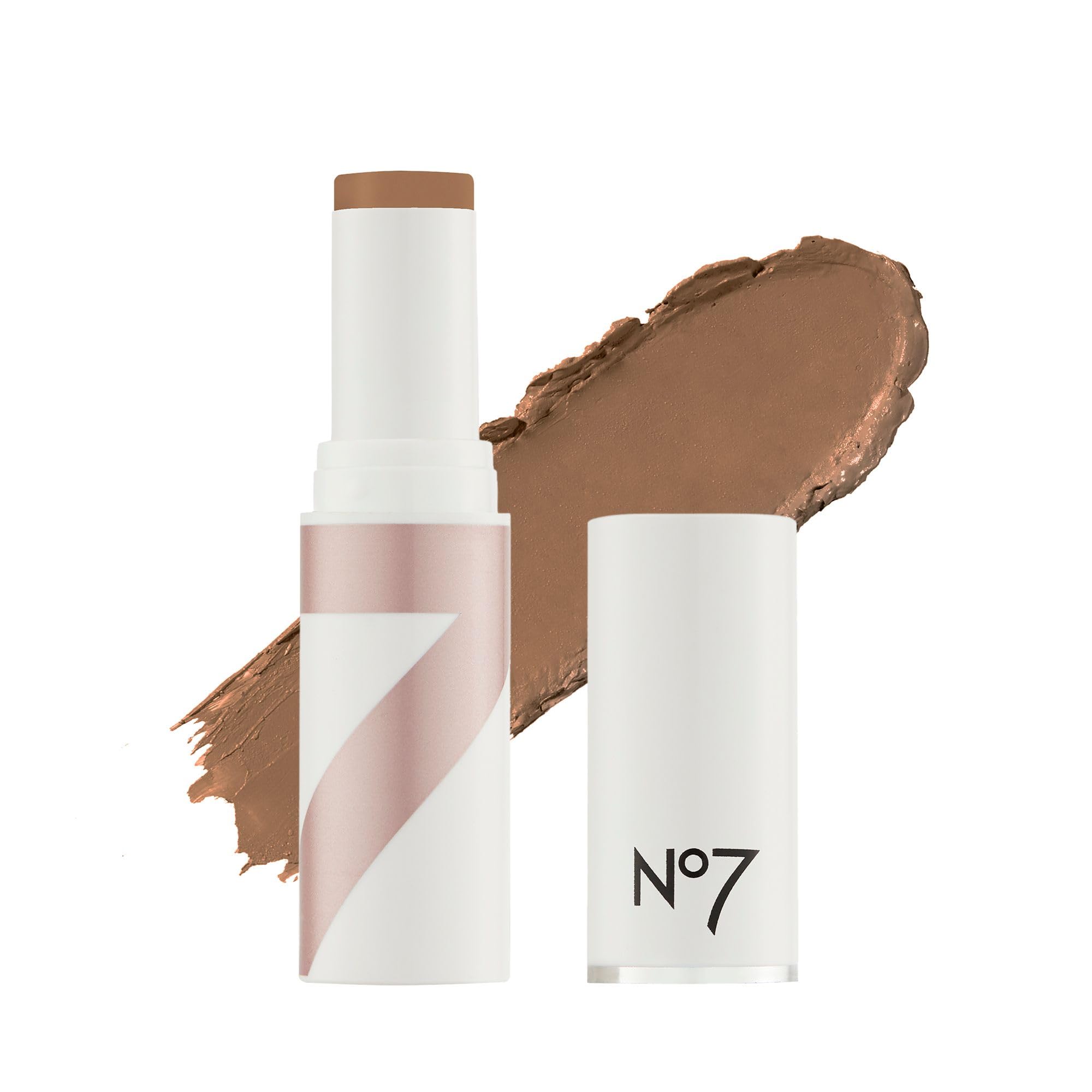 No7 foundation stick front view showing Deeply Bronze shade and compact design, easy application