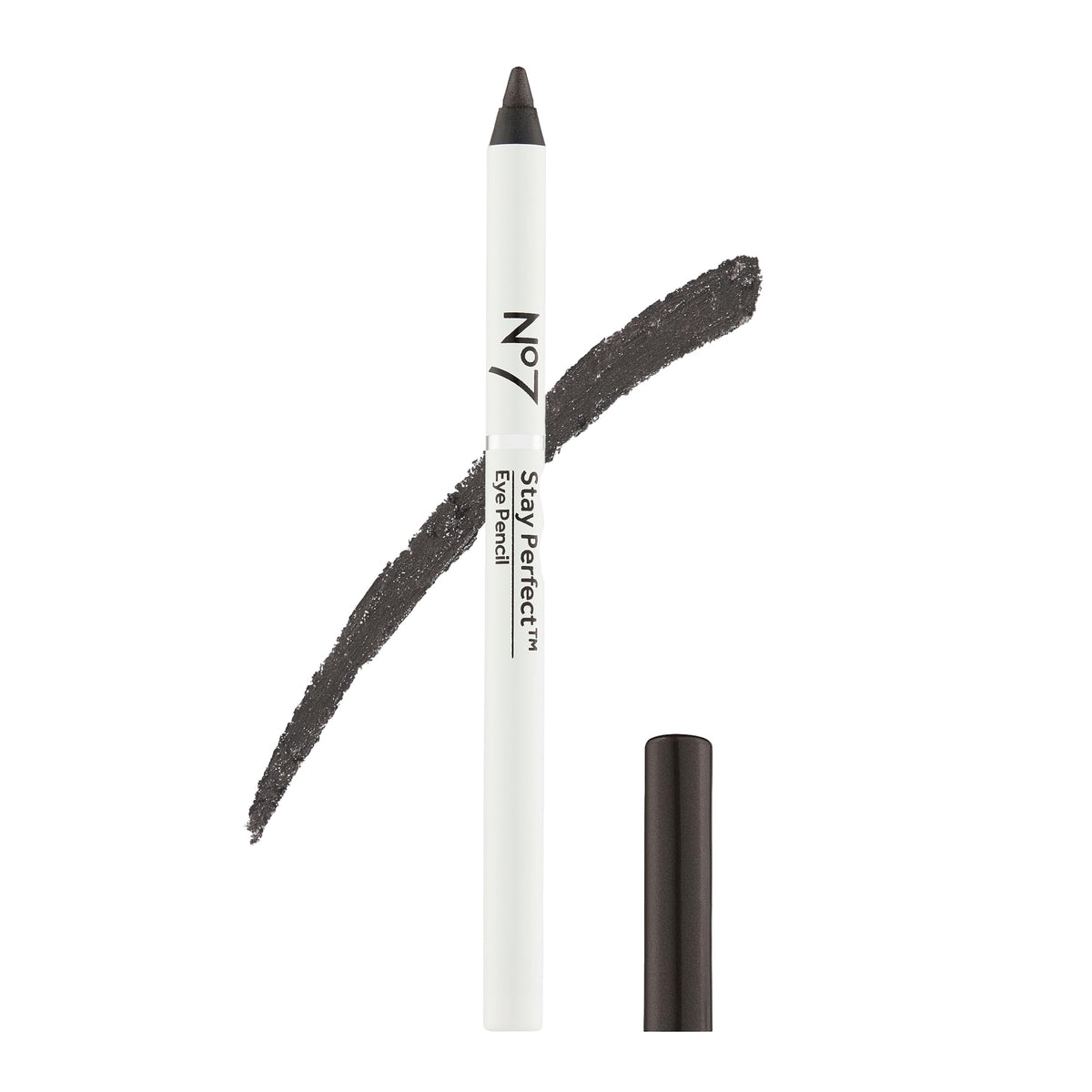 No7 black eye pencil front packaging showing sleek pencil and product name for clear purchase decision
