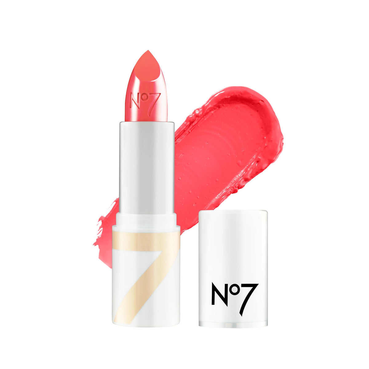 No7 front tube showing Sunset Blush shade and compact packaging for easy carry