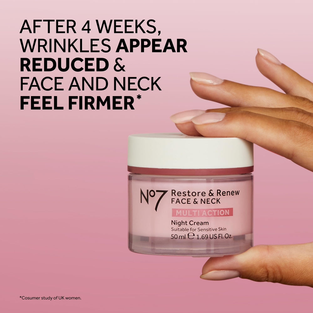No7 Vitamin E and shea butter night routine closeup suggesting soothing nourishment.