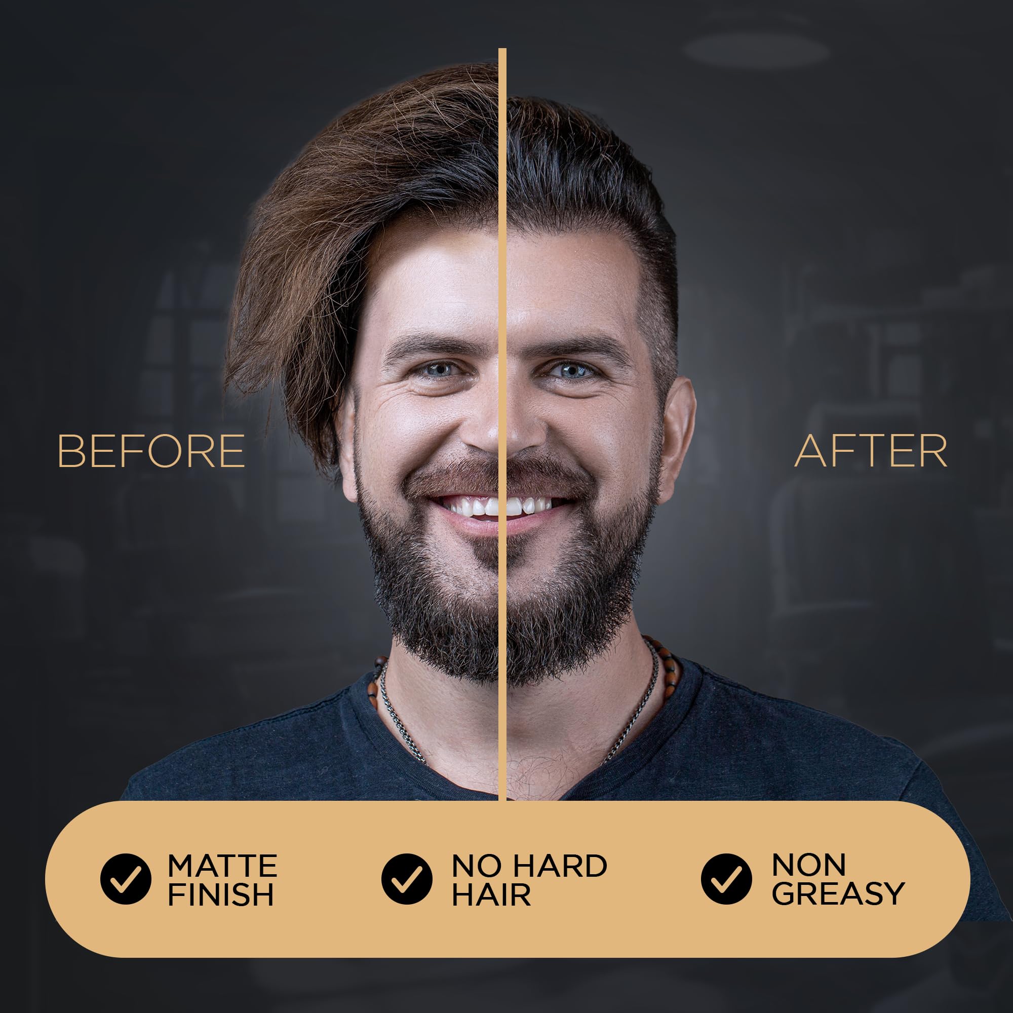 Noble By Greg Young matte hair style close-up texture shows natural dry finish and volume