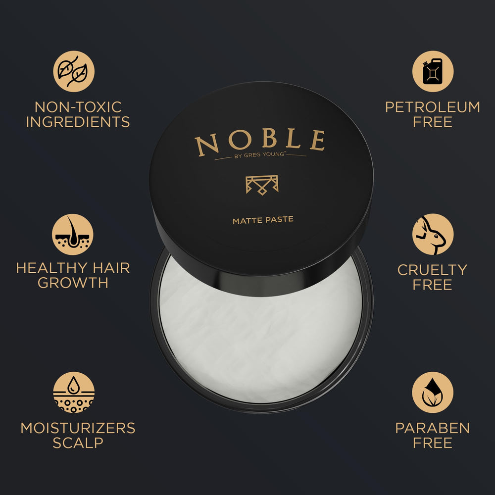 Noble By Greg Young packaging box and bottle shot emphasizes premium quality and travel-friendly size