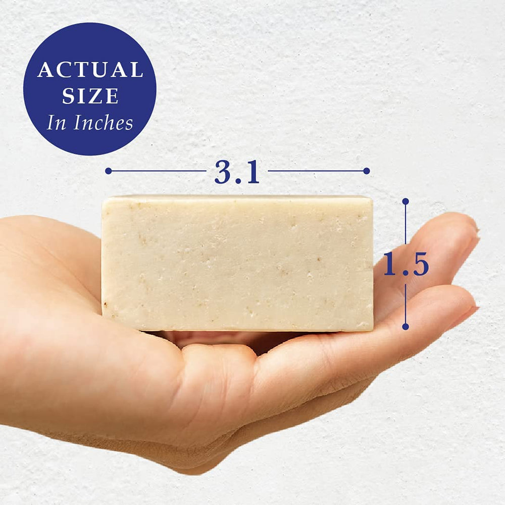 Noble Formula bar soap closeup reveals olive oil and emu oil benefits.