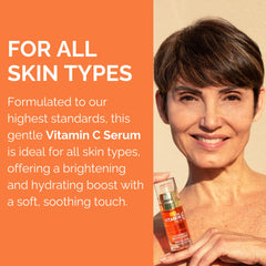 Noche Y Dia Vitamin C Serum with bitter orange, lemon, and kiwi seed oil on a patch.