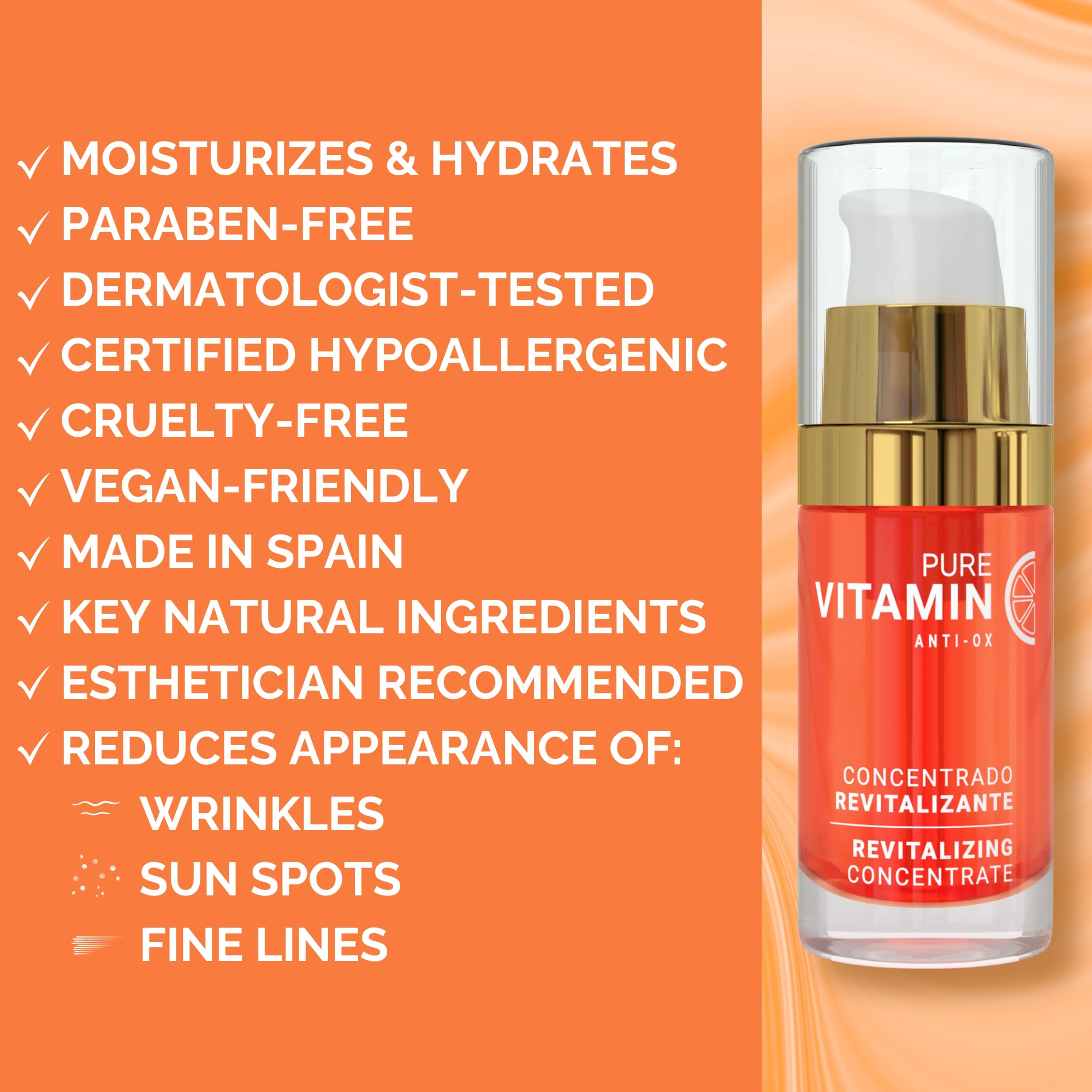 Noche Y Dia Vitamin C Serum glass bottle packaging preserves potency and minimizes air exposure.