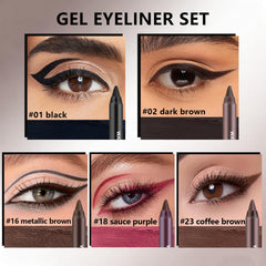 Noerrors eyeliner pencil close-up highlights built-in sharpener for precise eyeliner edges.
