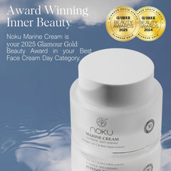 Noku Marine Cream with vegan collagen for glow and firmness.