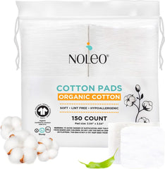 NOLEO cotton rounds large pack close-up—soft texture for gentle cleansing
