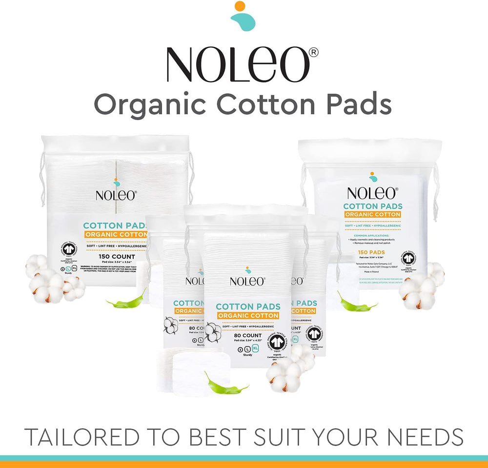 NOLEO cotton rounds quick-dry, lint-free for mess-free daily use