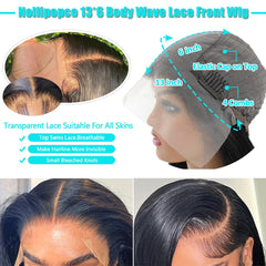 Nollipopco 30inch body wave wig length for dramatic versatile styling.