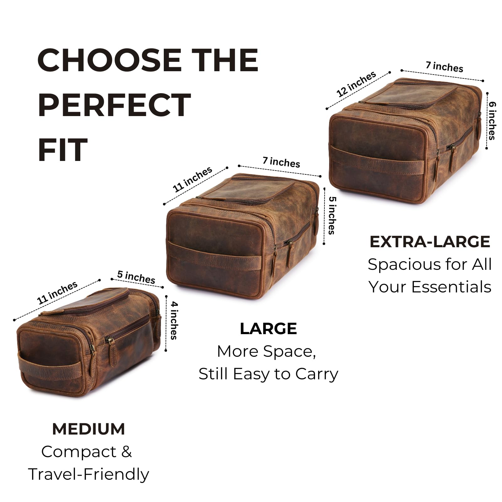 NomadCraftsCo multiple compartments help organize toiletries efficiently.