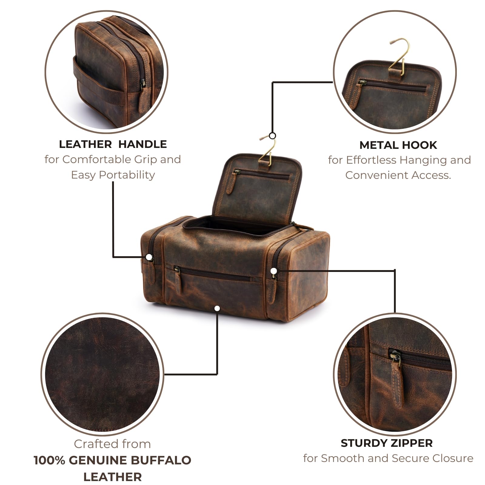NomadCraftsCo sturdy handle provides comfortable carrying on morning routines.