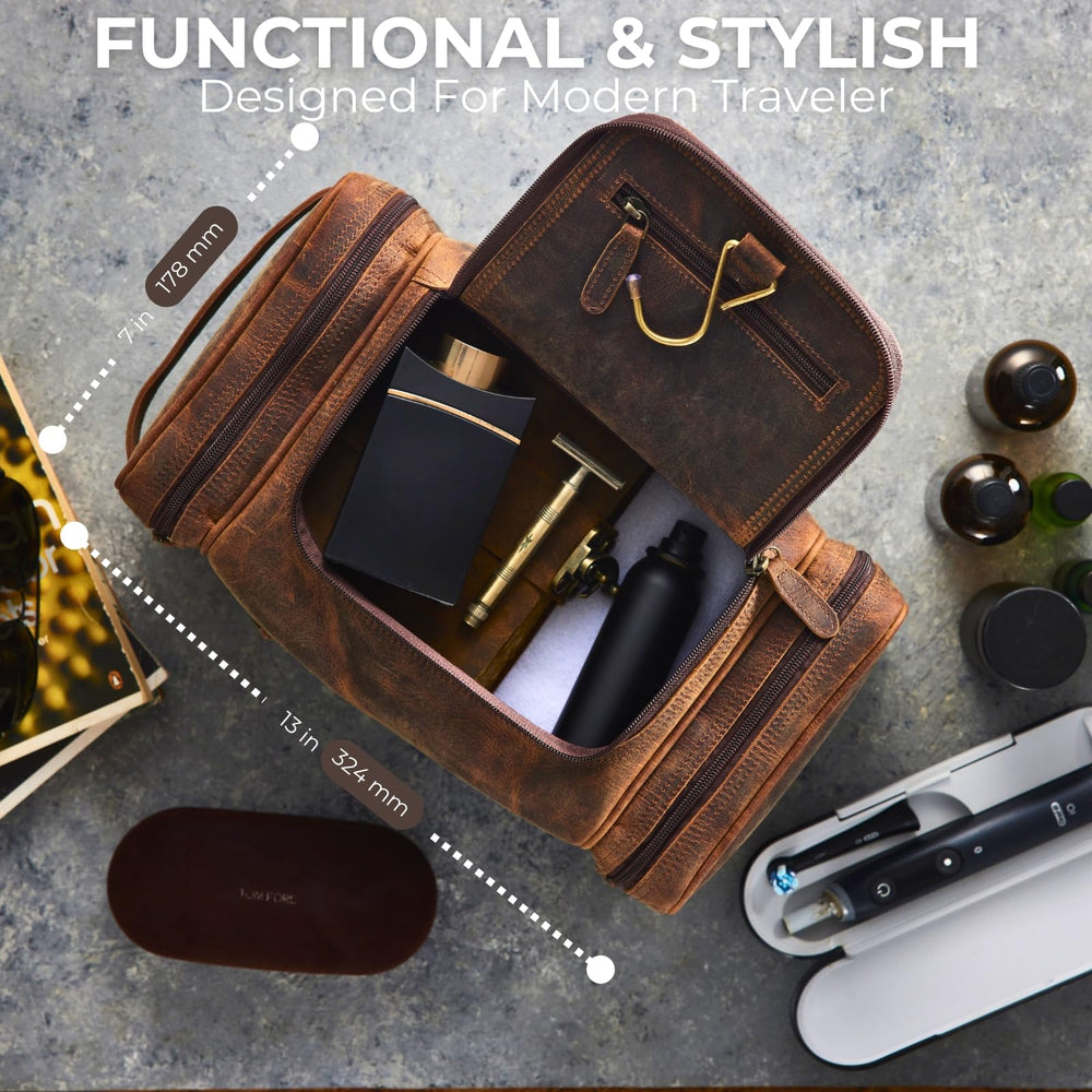 NomadCraftsCo travel-ready bag serves as Dopp kit or gym pouch.