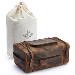 NomadCraftsCo bag features waterproof lining to protect contents during travel.