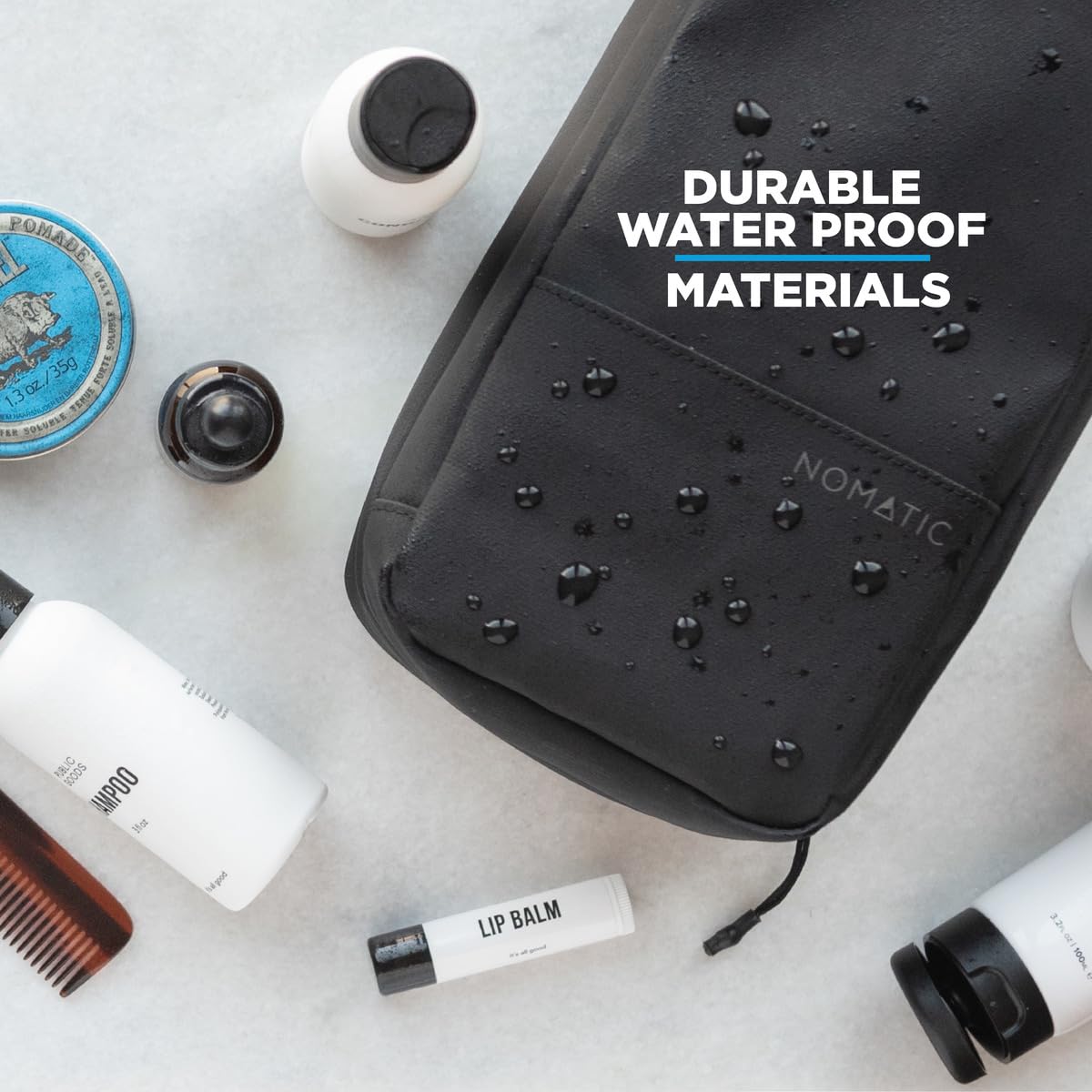 NOMATIC Toiletry Bag design emphasizes durability for frequent travelers.