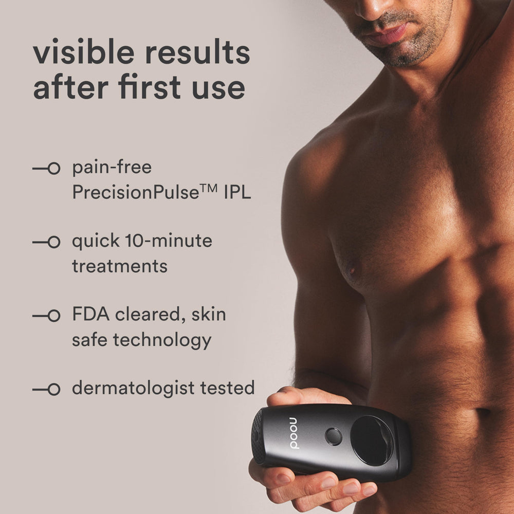 Nood Flasher 2.0 skin-safety test image indicating compatibility with skin types.