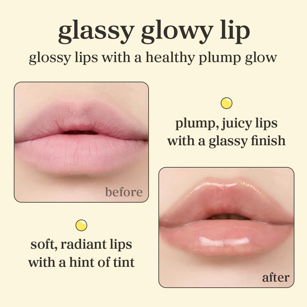 Nooni Applecoco lip oil tint-glow demonstrates natural color and smooth lips.