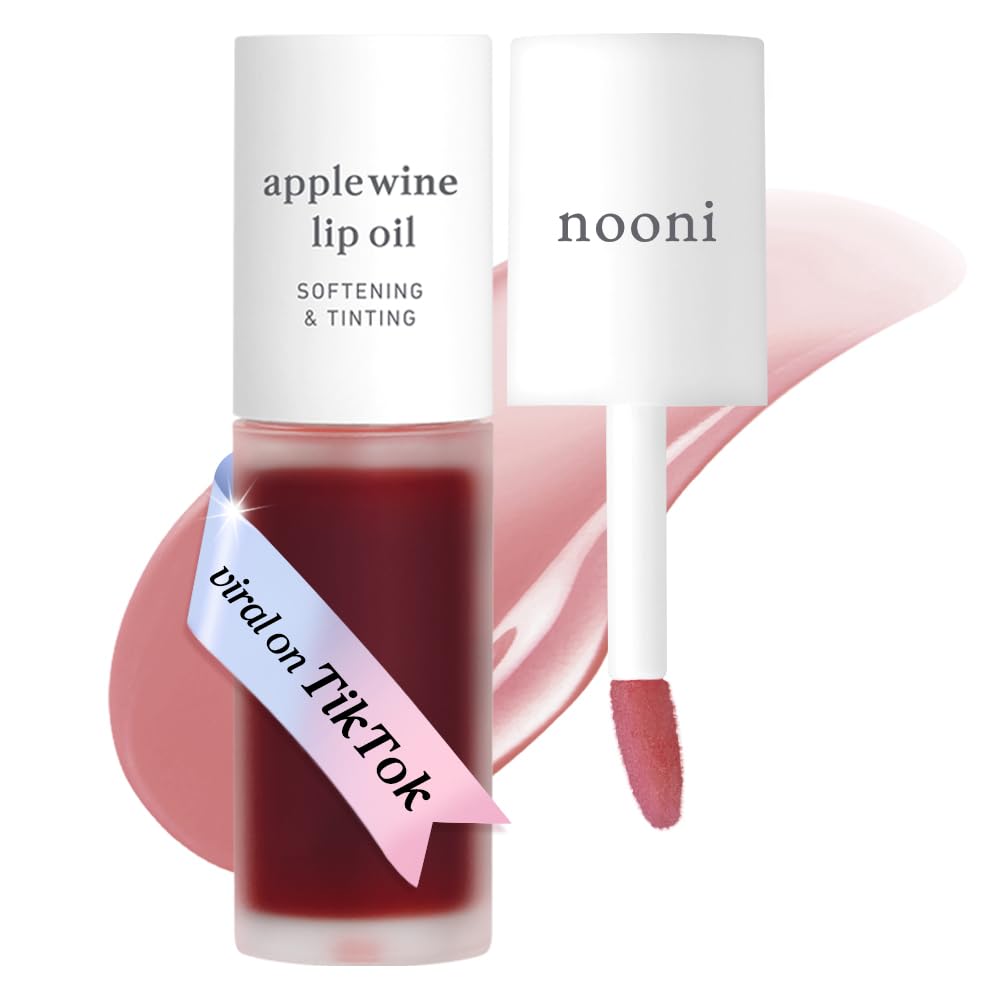 NOONI Applewine Lip Oil bottle shown for lasting moisture and subtle tint