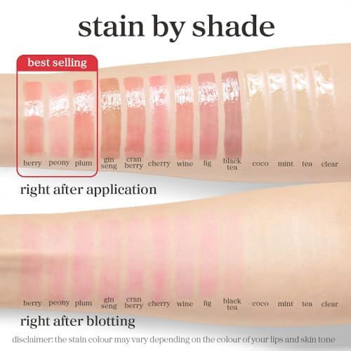 NOONI Applewine Lip Oil tinted swatch highlights soft color and shine
