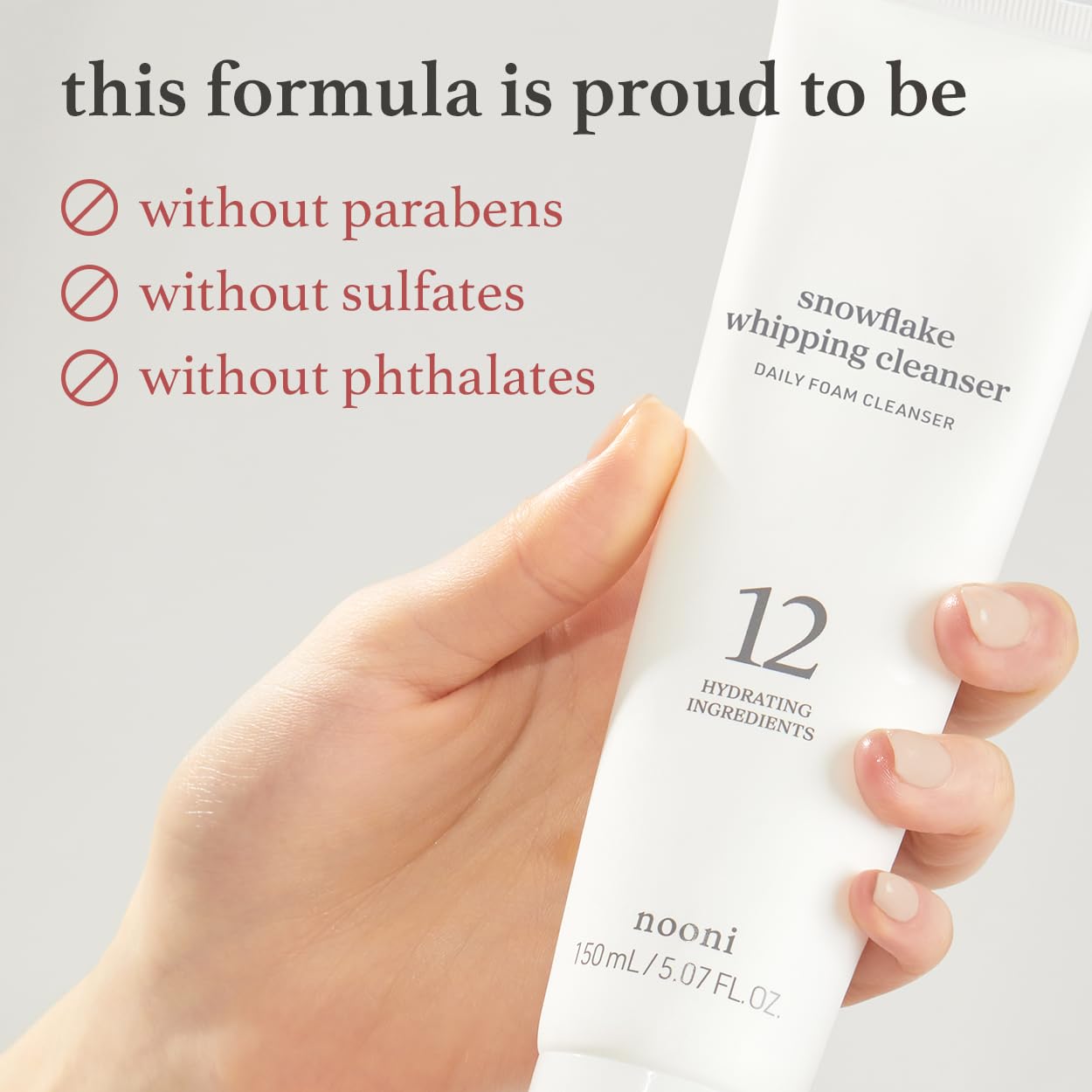NOONI Snowflake Cleanser shown suitable for sensitive skin use.
