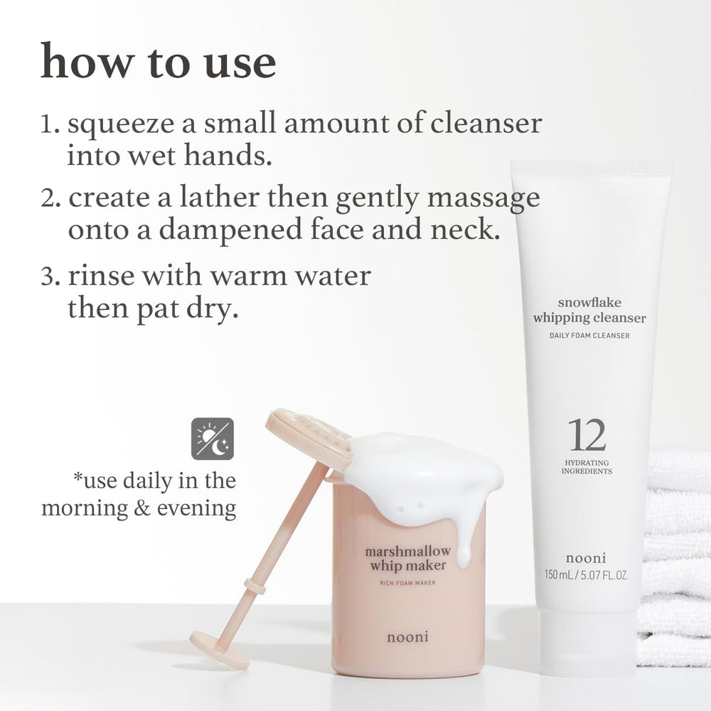 NOONI Snowflake packaging displayed for a clean skincare routine.
