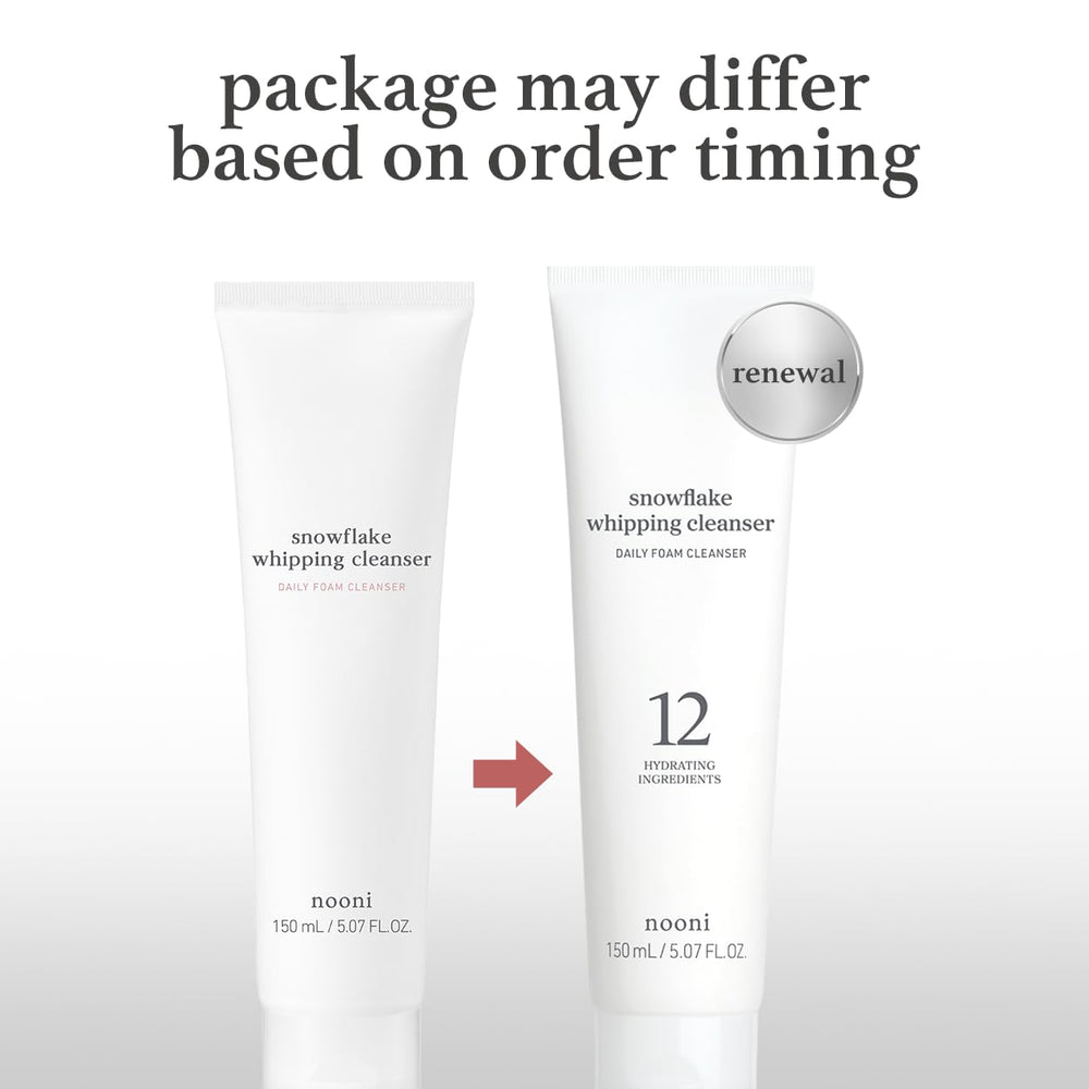 NOONI Snowflake Cleanser texture forming from cream to foam during lather.
