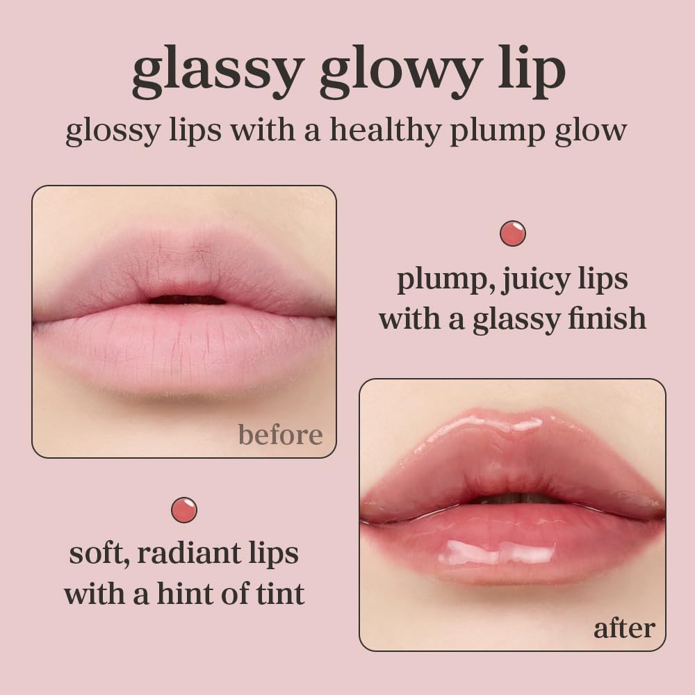 NOONI ginger extract lip glow oil closeup — moisture with natural tint.