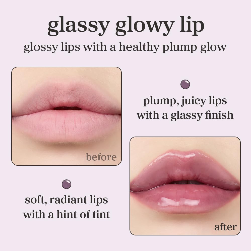 NOONI Korean Lip Oil Appleblacktea glossy finish on lips