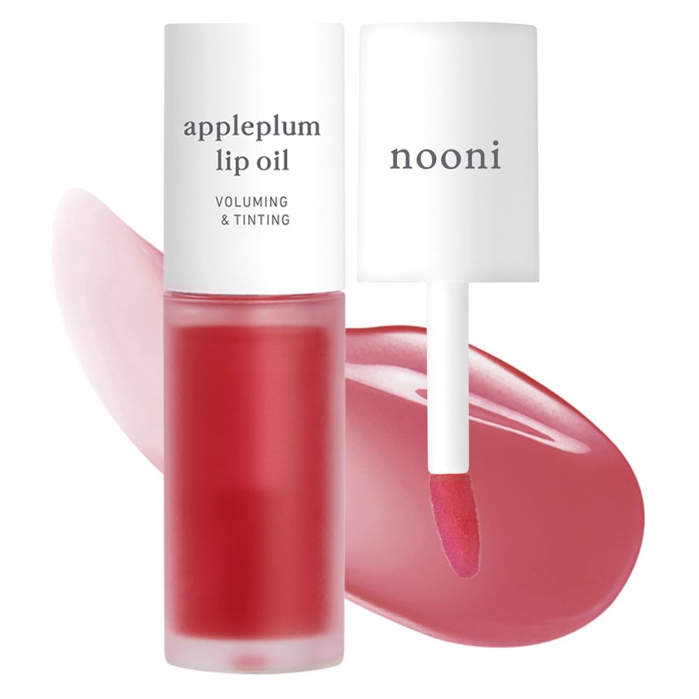 NOONI Appleplum lip oil bottle shows silky gloss and hydration for daily wear