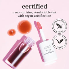 NOONI lip oil tint application — smooth lips with long-lasting color.