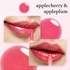 NOONI lip oil set twin tubes highlights Applecherry and Appleplum for long-lasting moisture.