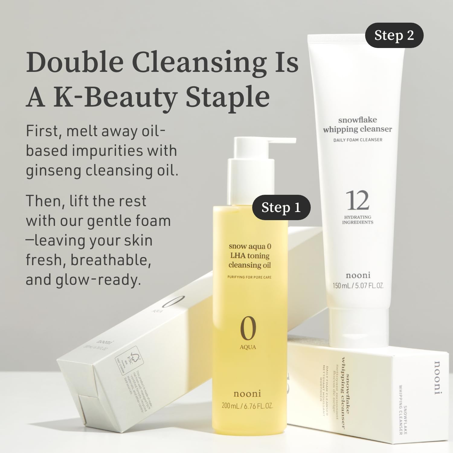 NOONI Snow Aqua balanced sebum concept suggests refreshed skin.