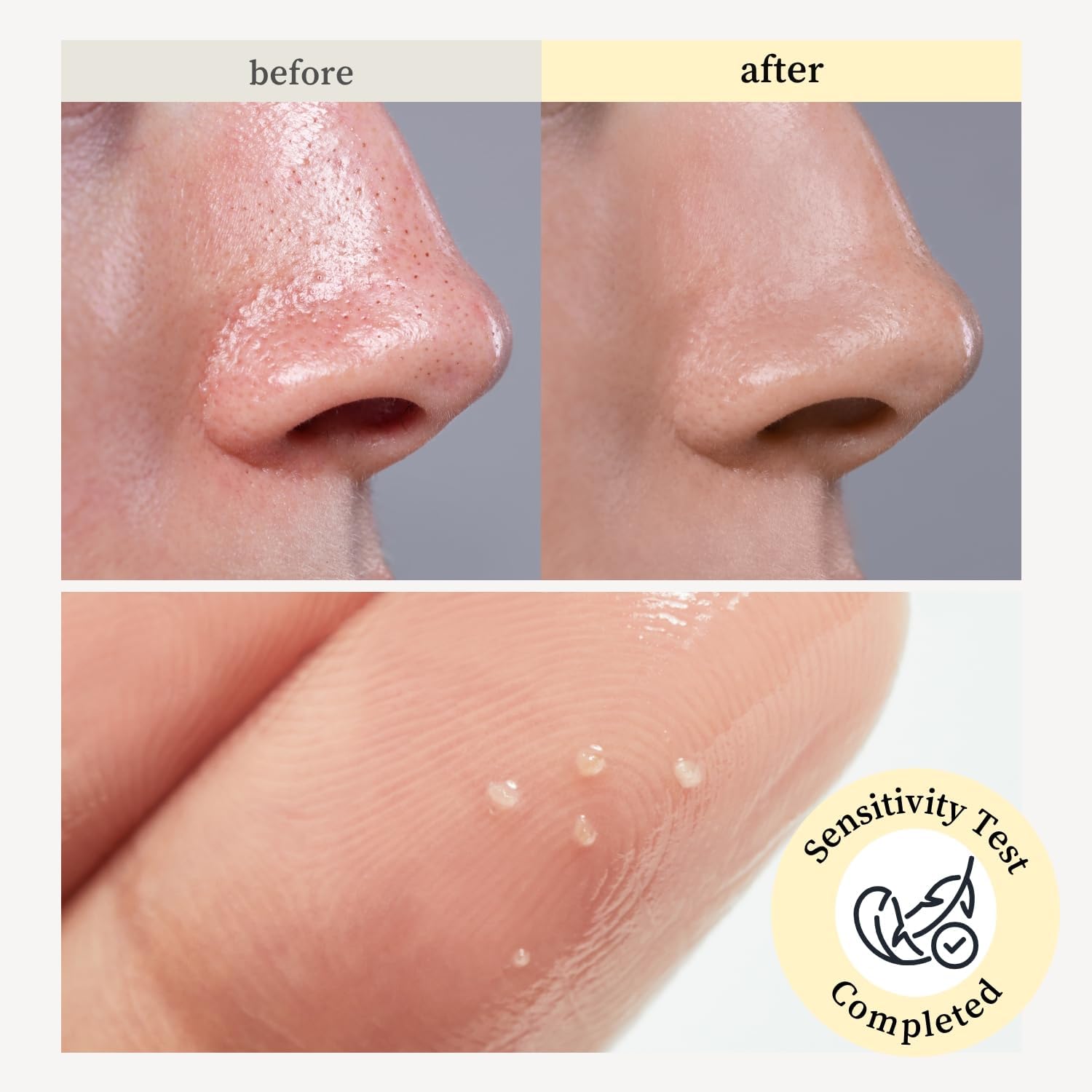 NOONI Snow Aqua makeup removal action lifting makeup residue.