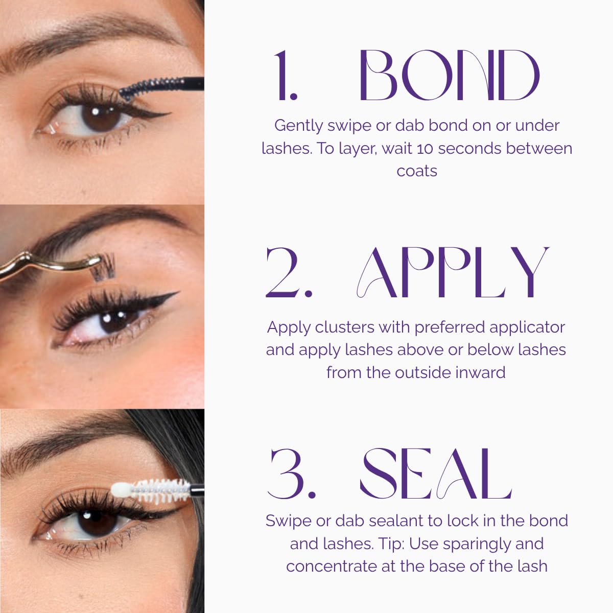 Noonlash precision brush-tip enables precise lash base application.