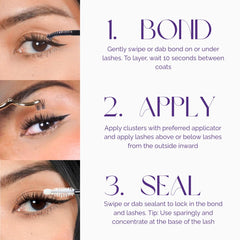 Noonlash precision brush-tip enables precise lash base application.