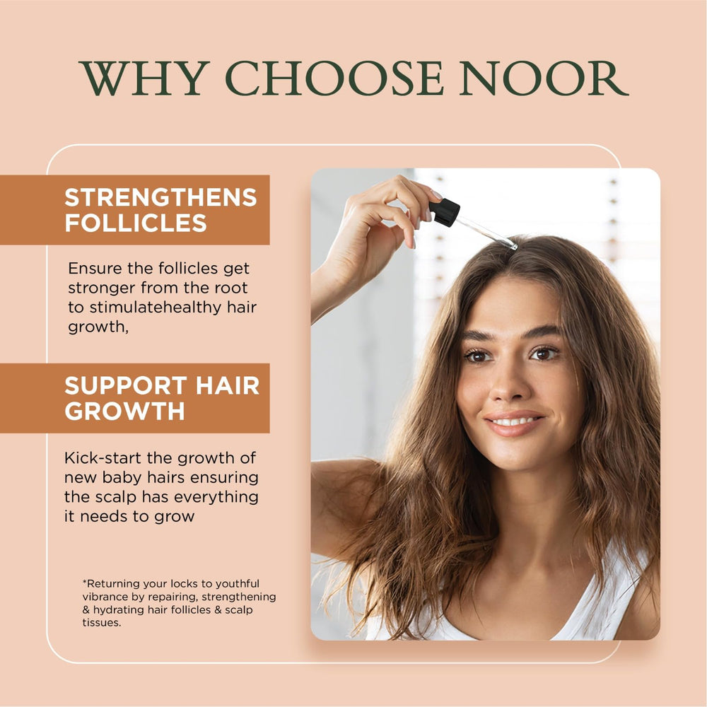NOOR HAIR Growth Serum root massage for scalp-friendly routine