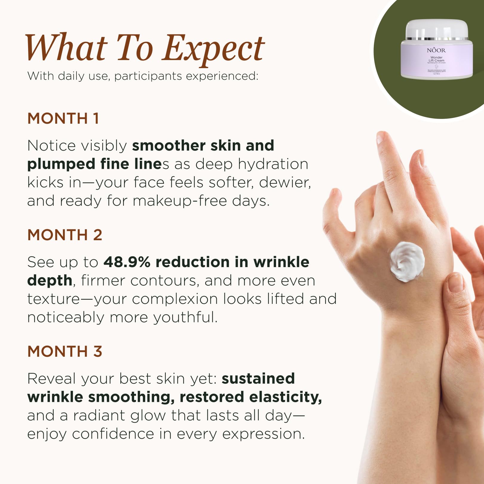 Noor Wonder Lift Cream on vanity signals ready to use skincare routine