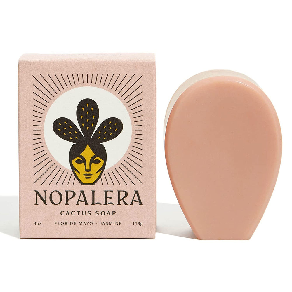 Nopalera Jasmine Bar Soap close-up showing creamy lather for gentle cleansing.