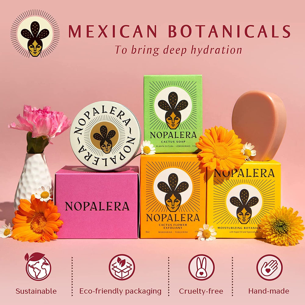 Nopalera bar soap ingredients label close-up showing clean formula.