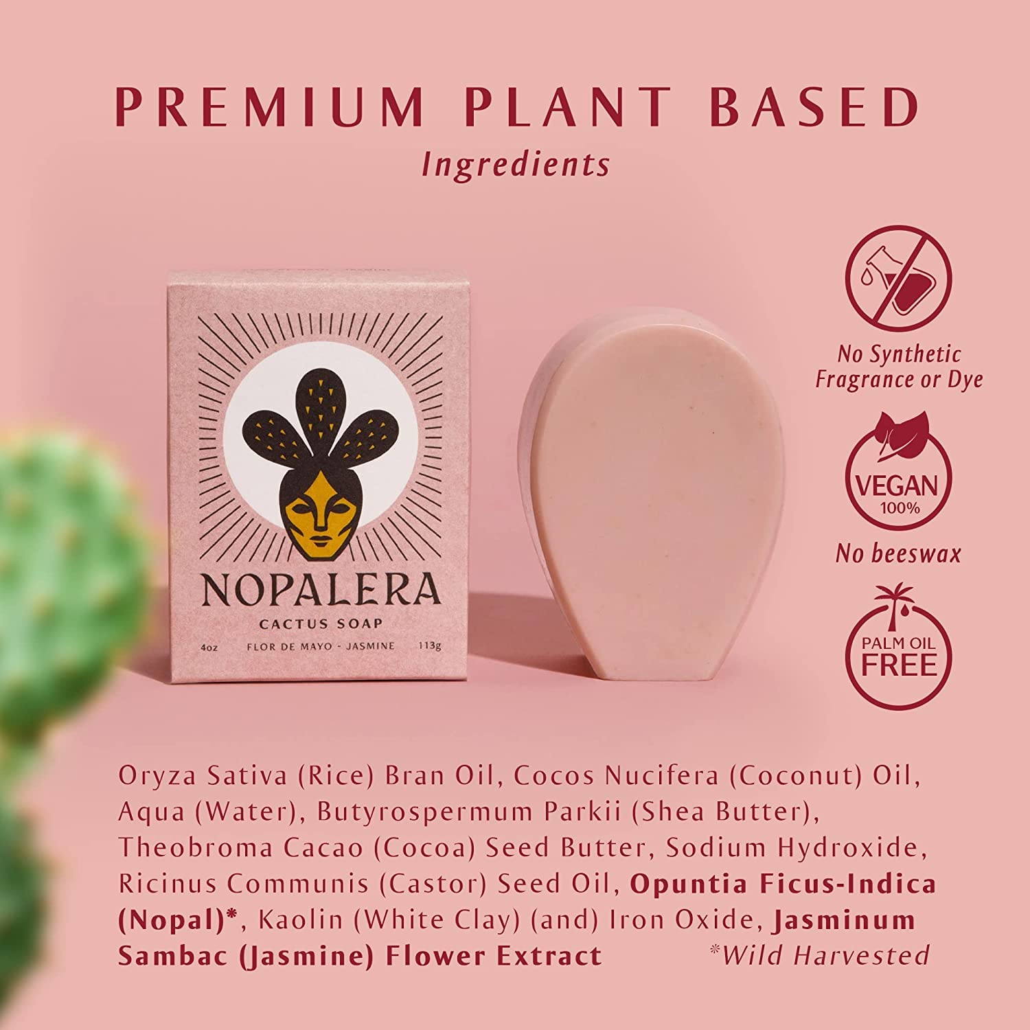 Nopalera Jasmine soap in shower scene for daily routine.
