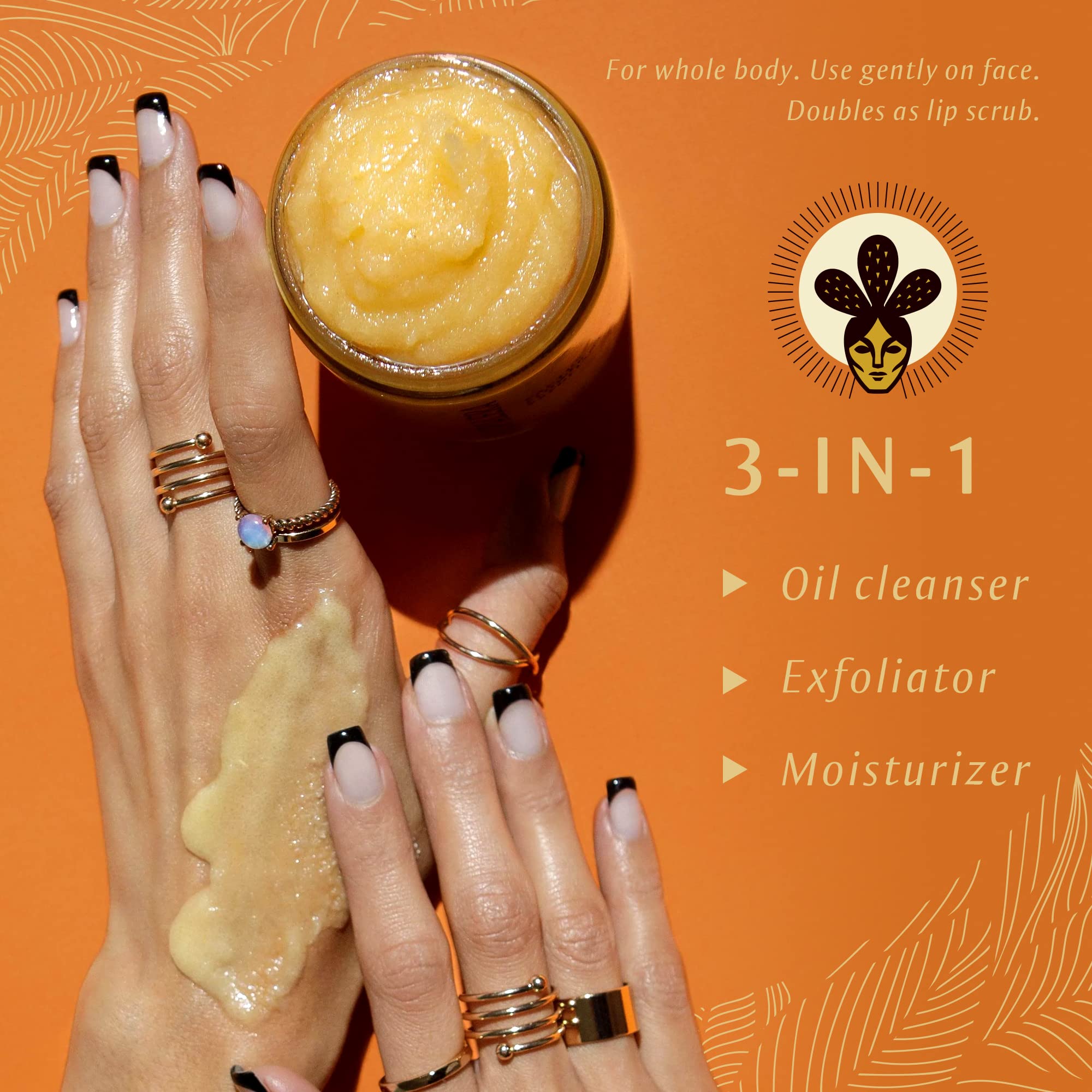 Nopalera Mandarina texture exfoliant showing gentle scrub for smoother skin